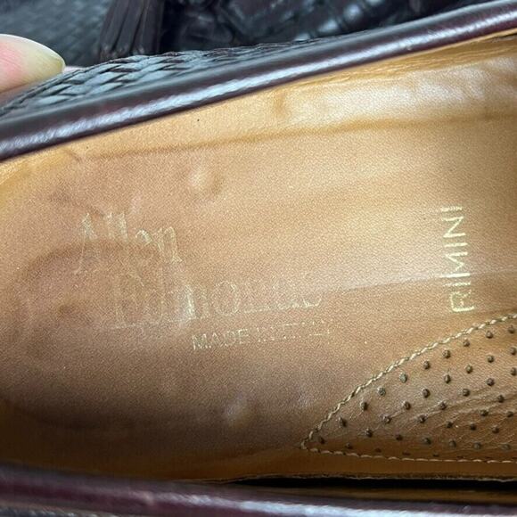 Allen Edmonds Loafers Mens 9.5B RIMINI Basket Woven Reddish Brown Leather Tassel main image 10